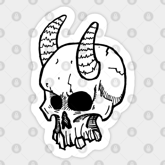 Horny Skull Sticker by dankdesigns